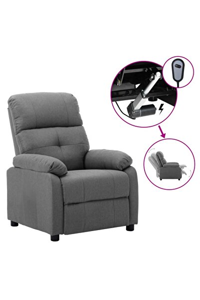 Concept Ηλεκτρική ανακλινόμενη πολυθρόνα, ανοιχτό γκρι, ύφασμα