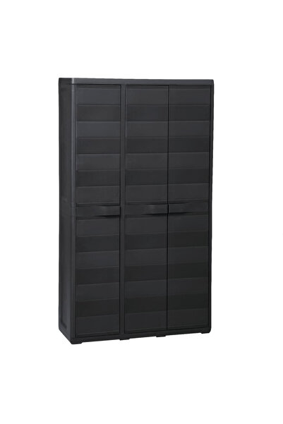 Concept Dulap de depozitare pentru grădină, cu 4 rafturi, negru