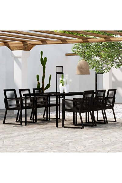 Concept Σετ επίπλων κήπου, 7 τεμάχια, μαύρο