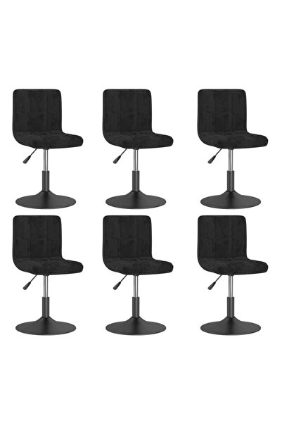 Concept Scaune de masă pivotante, 6 buc., negru, catifea