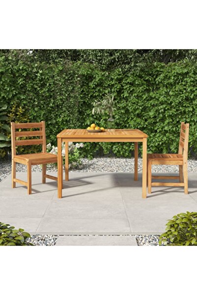 Concept Σετ τραπεζιού κήπου, από μασίφ ξύλο τικ, 3 τεμάχια