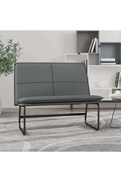 Concept Bancă, gri, 100x75x76 cm, piele ecologică