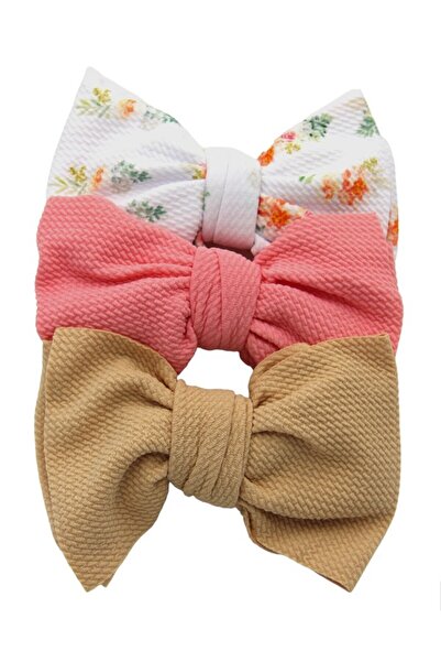 Bambimici - Mira Assorted Big Ribbon Bow Headband for Babies - White Floral S...
