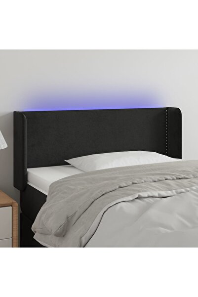 Concept Κεφαλάρι LED, μαύρο, 93x16x78/88 cm, Βελούδο