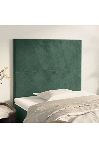 Concept Tăblii de pat, 2 buc, verde închis, 100x5x78/88 cm, catifea