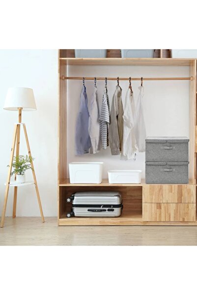 Concept Cutii de depozitare 2 buc. gri 50x30x25 cm material textil