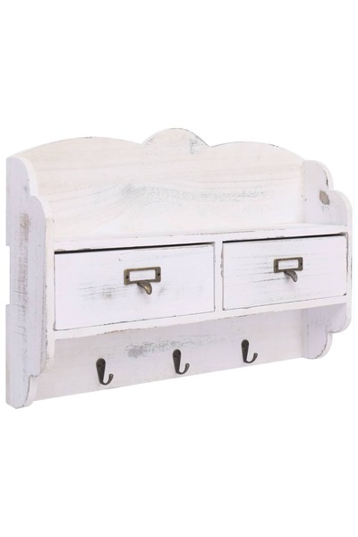 Concept Cuier de perete, alb, 50 x 10 x 34 cm, lemn