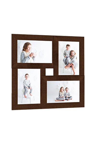 Concept Κορνίζα κολάζ φωτογραφιών για 4x (10x15 cm) φωτογραφίες, σκούρο καφέ,...