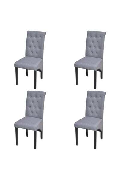 Concept Scaune de bucătărie, 4 buc., gri deschis, material textil