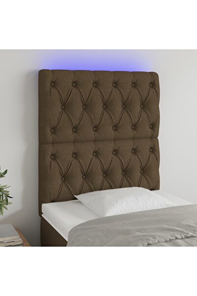 Concept Κεφαλάρι LED, σκούρο καφέ, 80x7x118/128 cm, ύφασμα