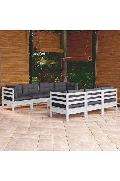 Concept Set mobilier de grădină cu perne, 8 piese, lemn masiv de pin