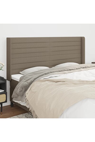 Concept Tăblie de pat cu aripioare, gri taupe, 163x16x118/128cm, textil