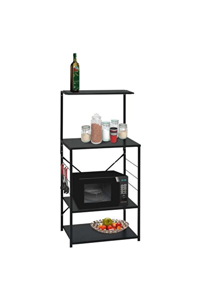 Concept Dulap pentru cuptor de microunde, negru, 60x39,6x123 cm, PAL