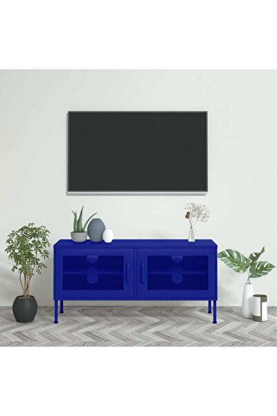 Concept Comodă TV, bleumarin, 105x35x50 cm, oțel