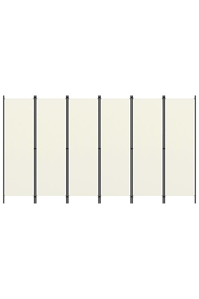 Concept Paravan cameră cu 6 panouri, alb crem, 300 x 180 cm
