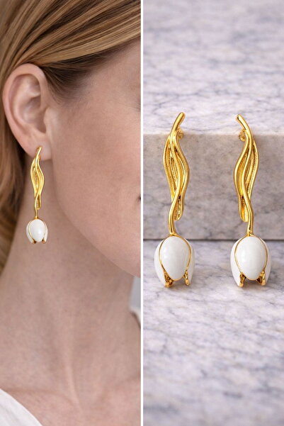 DEMOKAN Women's Earrings Pendant Tulip Model Special Series Non-Tarnish Earrings