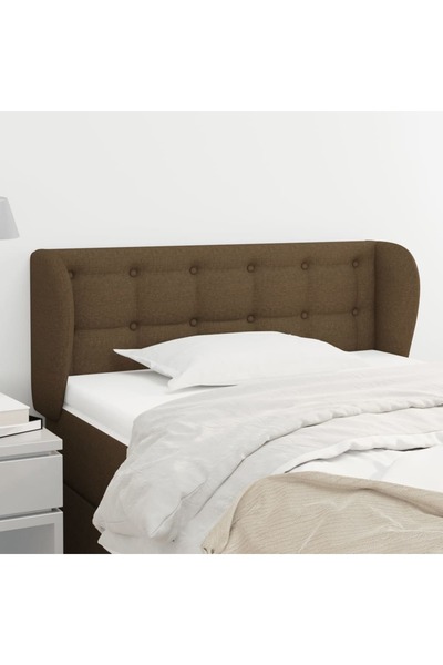 Concept Tăblie de pat cu aripioare maro închis 93x23x78/88 cm textil