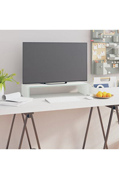 Concept Suport TV/stativ monitor, sticlă, alb, 60x25x11 cm,