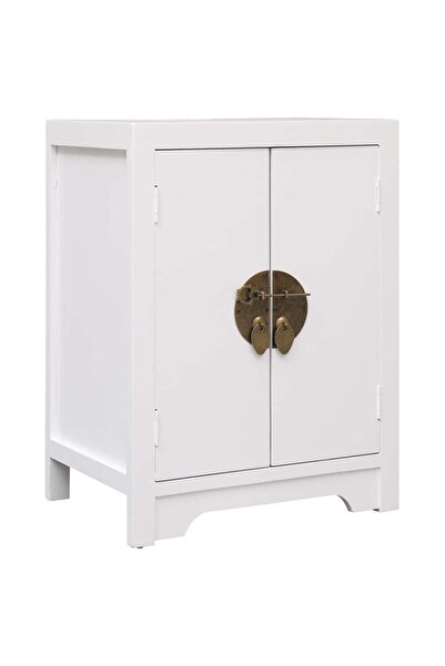 Concept Noptieră, alb, 38 x 28 x 52 cm, lemn de paulownia