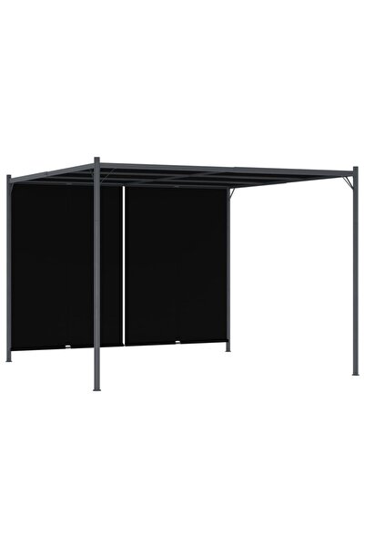 Concept Pergolă de grădină cu acoperiș retractabil, antracit, 3 x 3 m