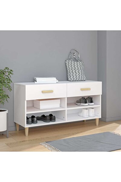 Concept Pantofar, alb, 102x35x55 cm, lemn compozit