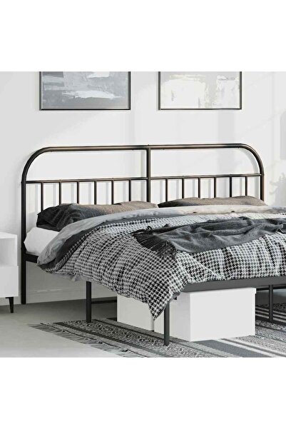 Concept Tăblie de pat metalică, negru, 193 cm