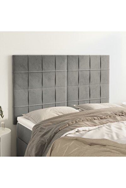 Concept Tăblii de pat, 4 buc, gri deschis, 72x5x78/88 cm, catifea