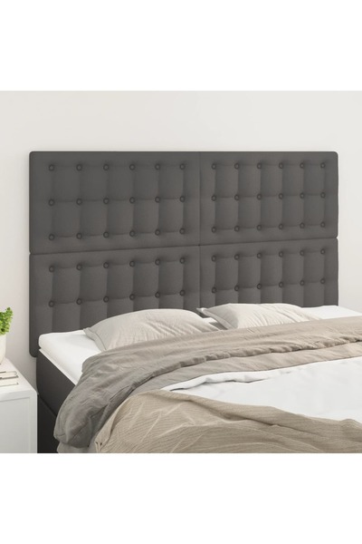 Concept Κομοδίνα, 4 τεμάχια, γκρι, 72x5x78/88 cm, οικολογικό Δερμάτινο