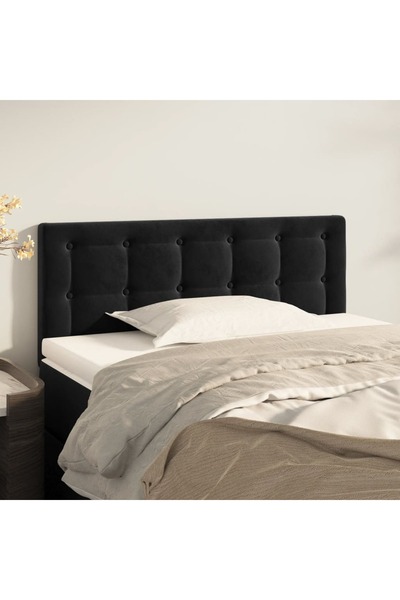 Concept Tăblie de pat, negru, 100x5x78/88 cm, catifea