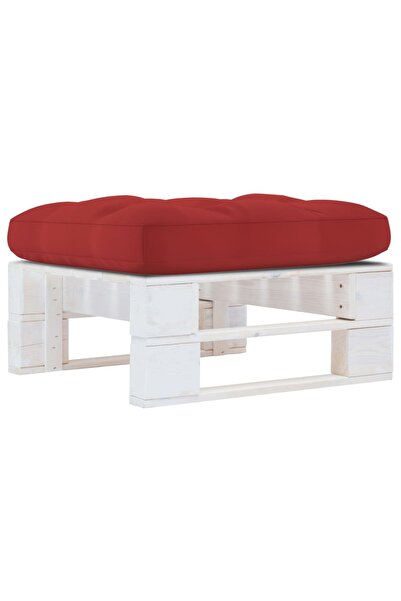 Concept Taburet din paleți de grădină, alb, lemn de pin tratat