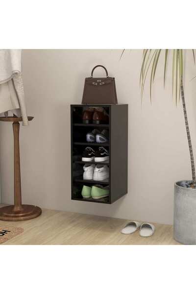 Concept Ράφι παπουτσιών, μαύρο, 31,5x35x70 cm, μοριοσανίδα