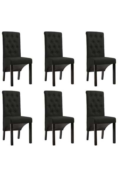 Concept Scaune de bucătărie, 6 buc., negru, material textil