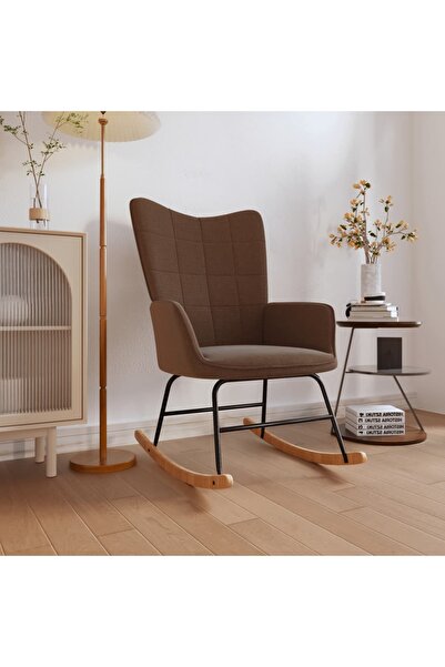 Concept Κουνιστή πολυθρόνα, καφέ, υφασμάτινη