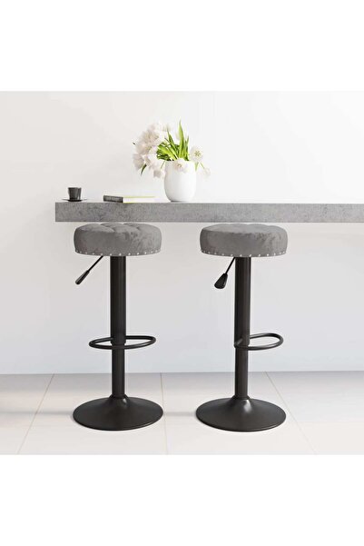 Concept Σκαμπό μπαρ, 2 τεμ., σκούρο γκρι, Βελούδο