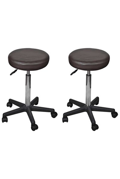 Concept Taburete de birou, 2 buc., maro, 35,5x98 cm, piele ecologică