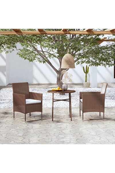 Concept 3098024 Σετ τραπεζαρίας κήπου 3 τεμαχίων από πολυεστέρα, καφέ (317175...