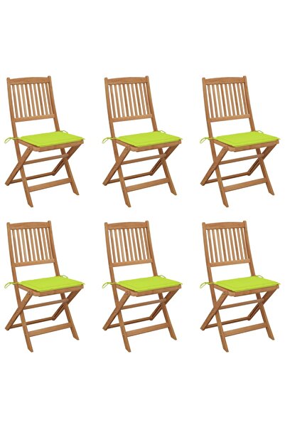 Concept Πτυσσόμενες καρέκλες κήπου με μαξιλάρια, 6 τεμ., από μασίφ ξύλο ακακίας