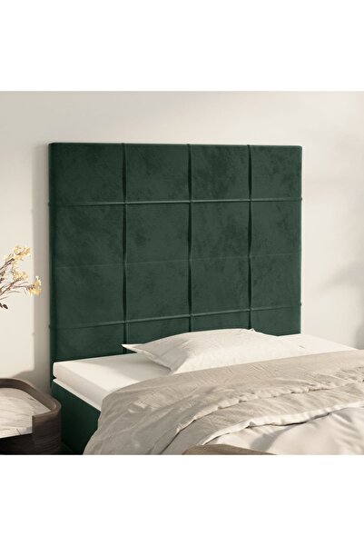 Concept Tăblii de pat, 2 buc, verde închis, 90x5x78/88 cm, catifea