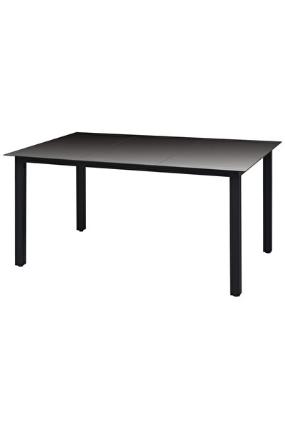 Concept Τραπέζι κήπου, μαύρο, 150 x 90 x 74 cm, αλουμίνιο και γυαλί
