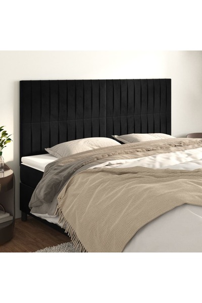 Concept Tăblii de pat, 4 buc, negru, 100x5x78/88 cm, catifea