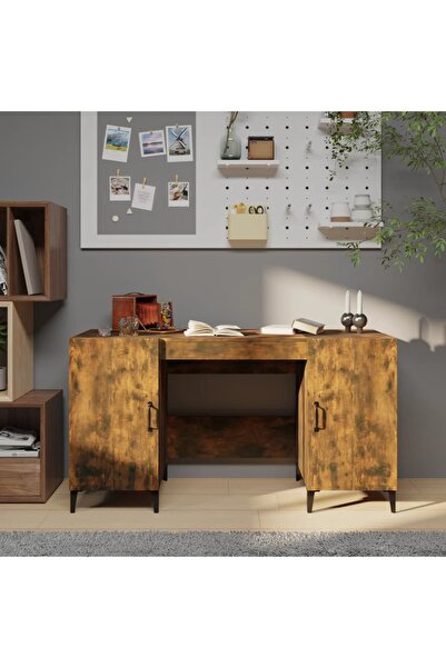 Concept Birou, stejar fumuriu, 140x50x75 cm, lemn compozit