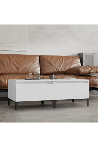 Concept Βοηθητικά τραπεζάκια, 2 τεμ., λευκό, 50x46x35 cm, σύνθετο ξύλο