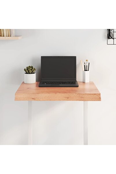 Concept Blat masă, 60x60x6 cm, maro, lemn stejar tratat contur organic