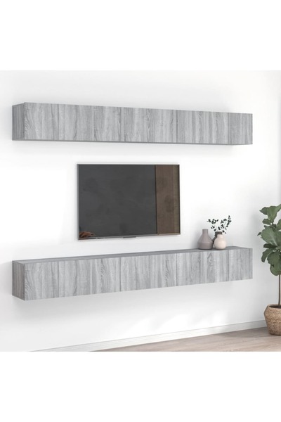 Concept Comode TV, 8 buc., gri sonoma, 60x30x30 cm, lemn prelucrat