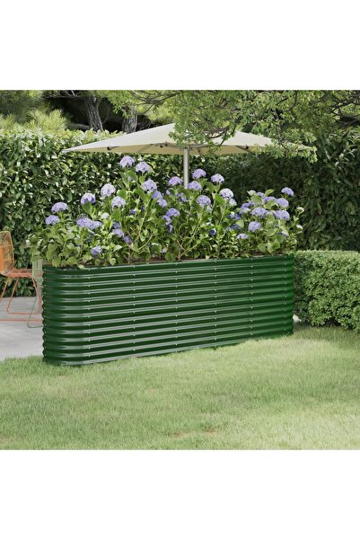 Concept Jardinieră grădină verde 224x40x68 cm oțel vopsit electrostatic