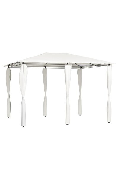 Concept Pavilion cu huse pentru stâlpi, crem, 3x4x2,6 m, 160 g/m²