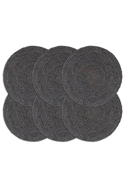 Concept Naproane, 6 buc., gri închis, 38 cm, iută, rotund