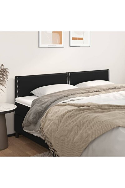 Concept Tăblii de pat, 2 buc, negru, 90x5x78/88 cm, piele ecologică