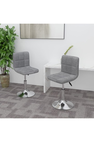 Concept Scaune de bucătărie pivotante, 2 buc., gri deschis, textil