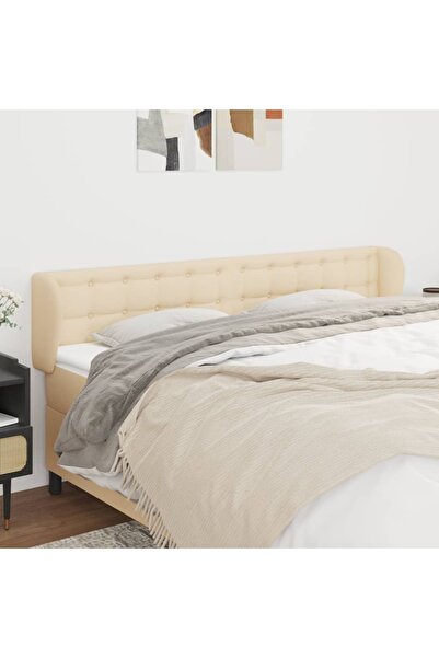 Concept Tăblie de pat cu aripioare crem 163x23x78/88 cm material textil